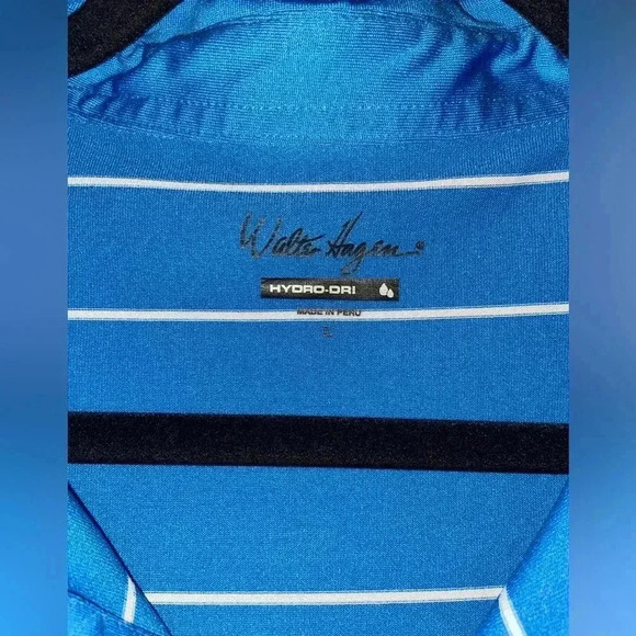 Walter Hagen Hydro-Dry Men’s Large Striped Polo Shirt - Picture 2 of 5
